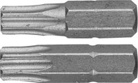 Биты STAYER "PROFI" Cr-V сталь, тип хвостовика C 1/4", 25 мм, T10 - 1 шт, Т15 - 1шт, 2 шт