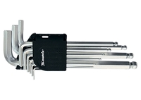 Набор ключей имбусовых MATRIX HEX, 1,5–10 мм, CrV, 9 шт., удлиненные, сатин., с шаром