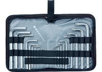 Набор ключей имбусовых MATRIX HEX-TORX, 18 шт: HEX 1,5–10 мм, T10-T50, CrV, короткие, сатин.