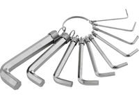 Набор ключей имбусовых SPARTA HEX, 1,5–10 мм, CrV, 10шт.,никелированный, на кольце