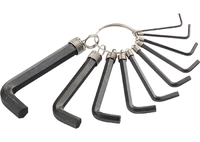 Набор ключей имбусовых SPARTA HEX, 1,5–10 мм, CrV, 10шт.,оксидированные, на кольце
