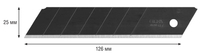 Лезвие OLFA "BLACK MAX" сегментированное, 5шт, 25х126х0,7мм
