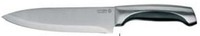 Нож LEGIONER "FERRATA" шеф-повара, рукоятка с металлическими вставками, лезвие из нержавеющей стали,