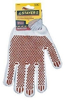 Перчатки STAYER "МASTER" трикотажные, 7 класс, х/б, с защитой от скольжения