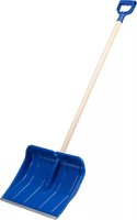Лопата снеговая ЗУБР "АЛЯСКА", ударопрочный пластик, Al кант, деревянный черенок, пластиковая рукоя