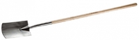 Лопата ЗУБР "ЭКСПЕРТ" штыковая прямоугольная из нержавеющей стали, деревянный черенок из ясеня, 290х