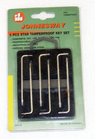 Комплект угловых ключей "TORX" с центрированным штифтом Т4-Т9, 6 предметов S2 материал JONNESWAY