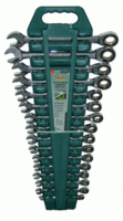 Набор ключей комбинированных трещоточных 8-24 мм, 16 предметов JONNESWAY
