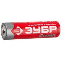 Батарейка Зубр "TURBO" щелочная (алкалиновая), тип AA, 1,5В