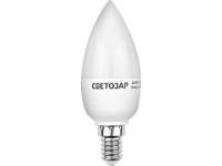 Лампа СВЕТОЗАР светодиод "LED technology", диммируемая, свеча, цоколь E14(миньон), тепл бел свет (2