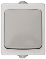 Выключатель СВЕТОЗАР "АВРОРА" одноклавишный, IP44, цвет серо-белый, 10А/250В